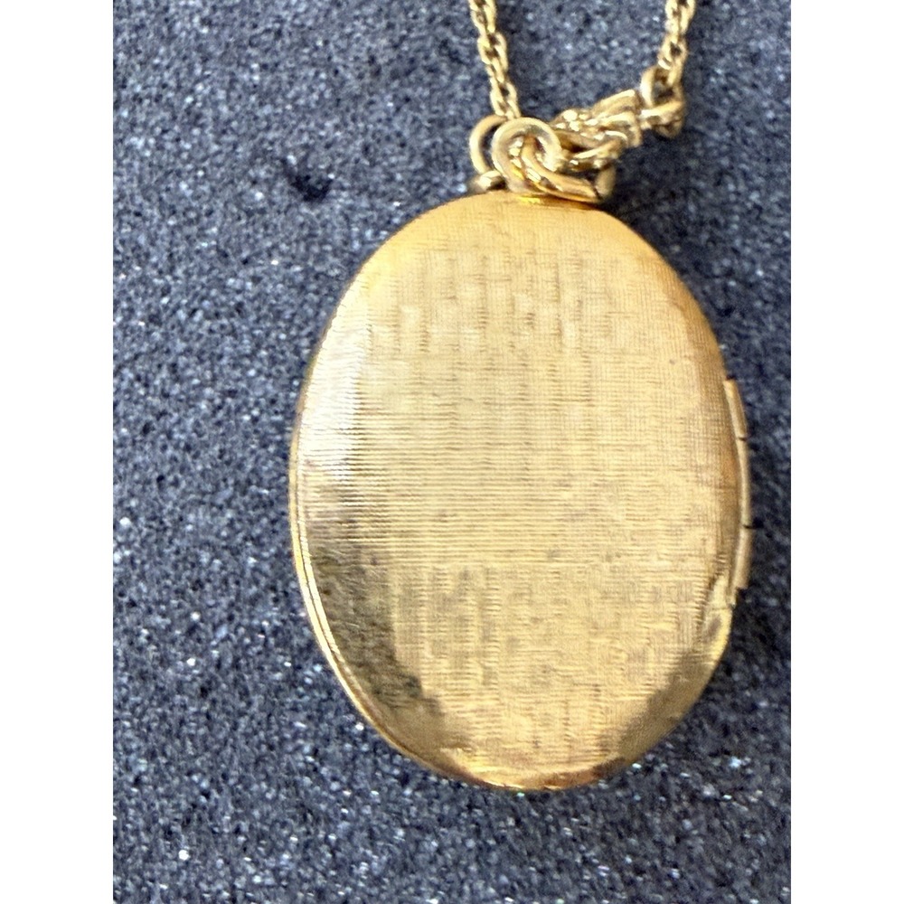 Vintage 1928 Gold Locket Blue Rose Cameo Flower Pendant Necklace 18" - Picture 15 of 16